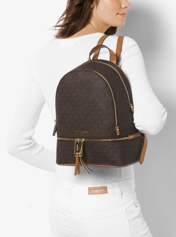 Damske Batohy Michael Kors Rhea Medium Logo Hnede - Kabelky Michael Kors Slevy | CXUTW-1946